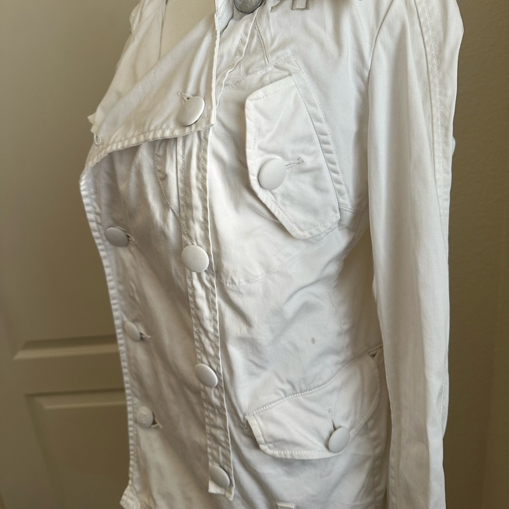 Diesel White Double-Breasted Trench Coat - Picture 3 of 11